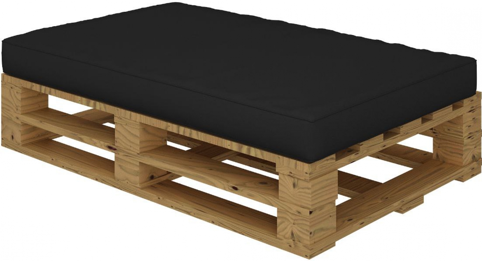 Оттоманка Pallete Wood с подушкой черного цвета в аренду