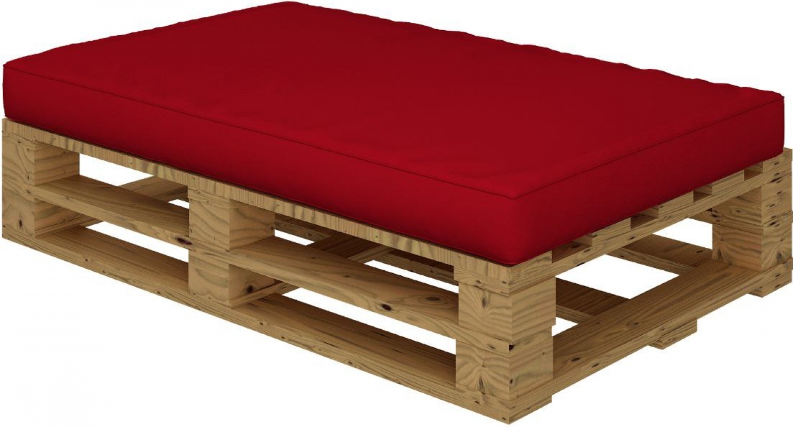 Оттоманка Pallete Wood с подушкой красного цвета в аренду